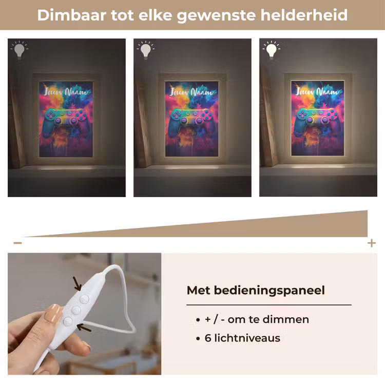 Nachtlampje met naam - Game - Controller - Kleurrijk - Explosie — 6