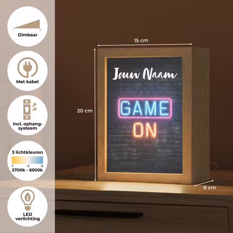 Nachtlampje met naam - Game - Neon - Muur — 8