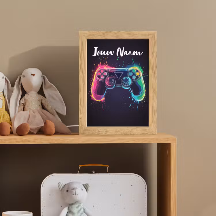 Nachtlampje met naam - Neon - Controller - Verfspatten - Game — 3