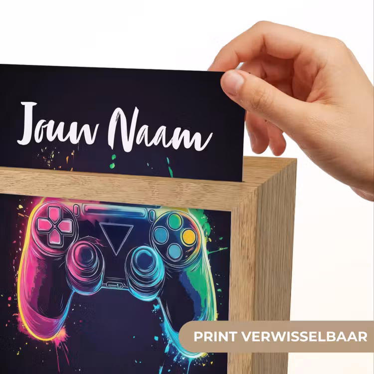 Nachtlampje met naam - Neon - Controller - Verfspatten - Game — 4