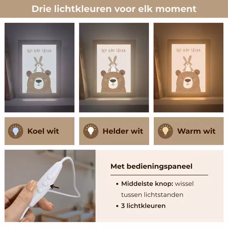 Nachtlampje - Beer - Konijn - Beige - Dieren - Quote — 7