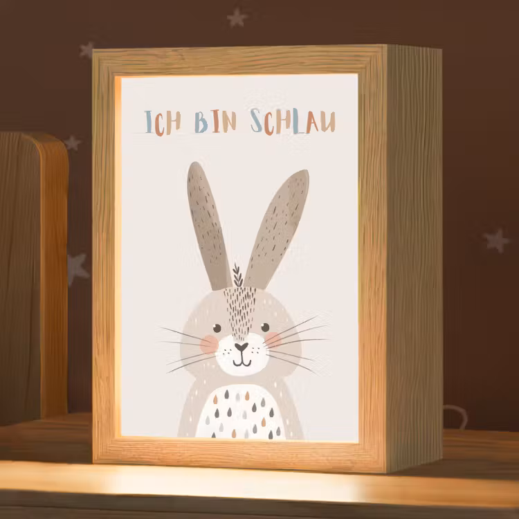 Nachtlampje - Konijn - Beige - Dier - Slim - Quote — 1