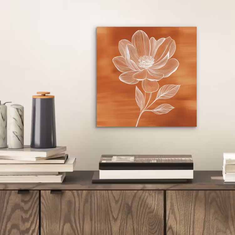 Aluminium schilderij - Bloem - Minimalistisch - Wit — 2