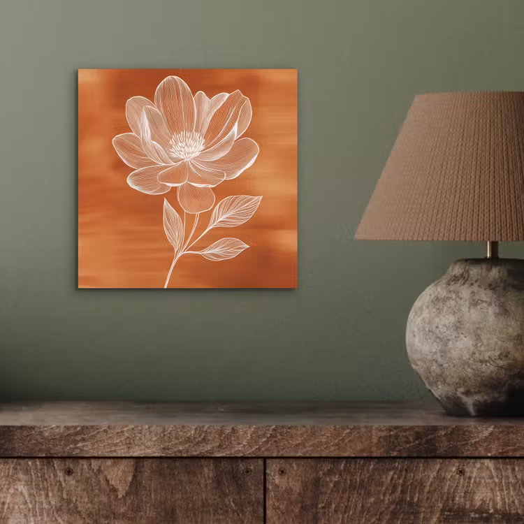 Aluminium schilderij - Bloem - Minimalistisch - Wit — 3