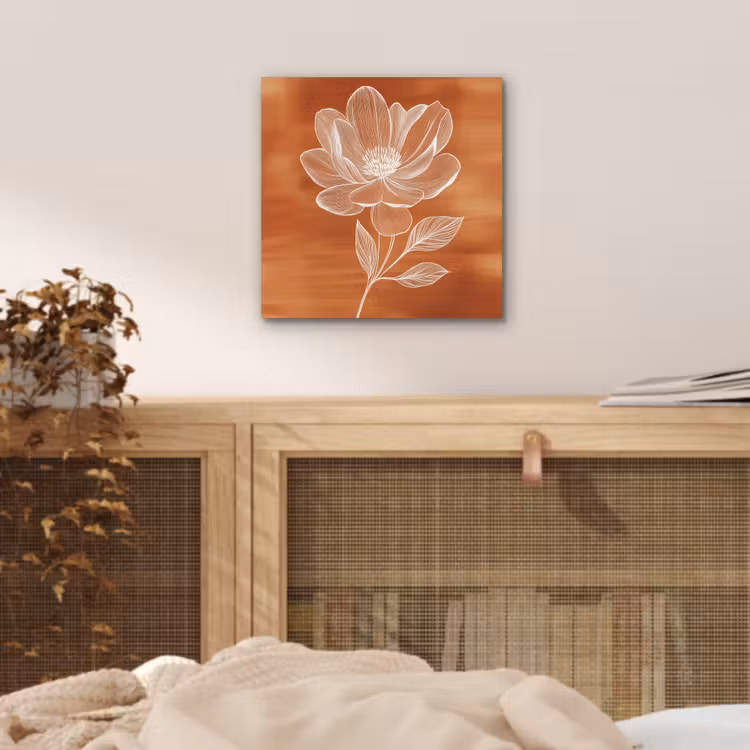 Aluminium schilderij - Bloem - Minimalistisch - Wit — 4