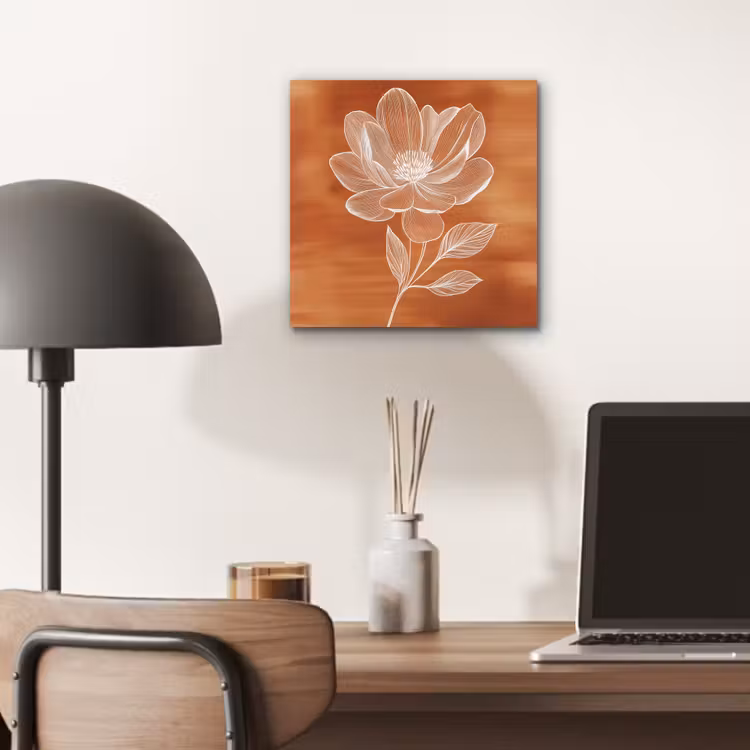 Aluminium schilderij - Bloem - Minimalistisch - Wit — 6