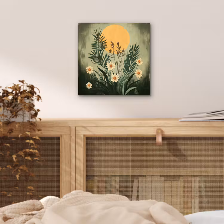 Aluminium schilderij - Bloemen - Bladeren - Zon - Groen — 4