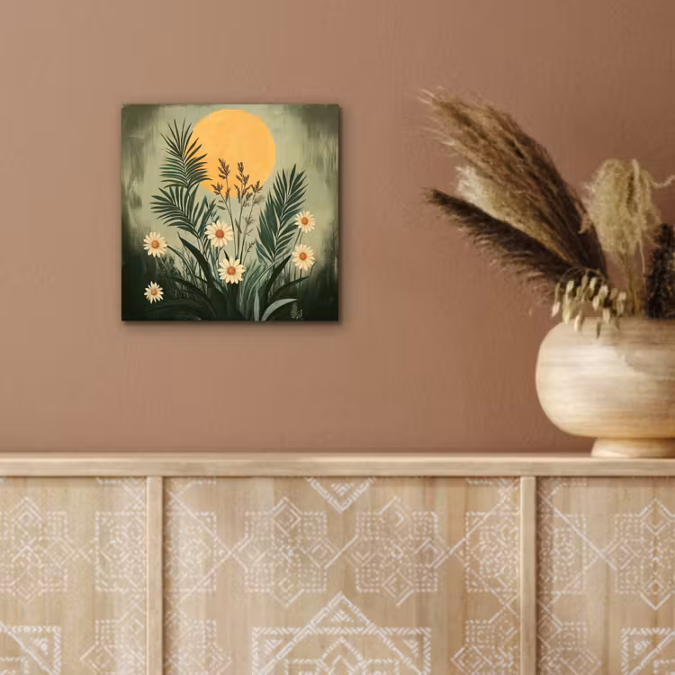 Aluminium schilderij - Bloemen - Bladeren - Zon - Groen — 5