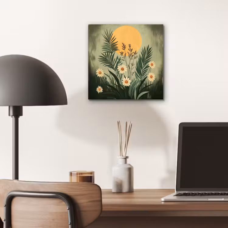 Aluminium schilderij - Bloemen - Bladeren - Zon - Groen — 6