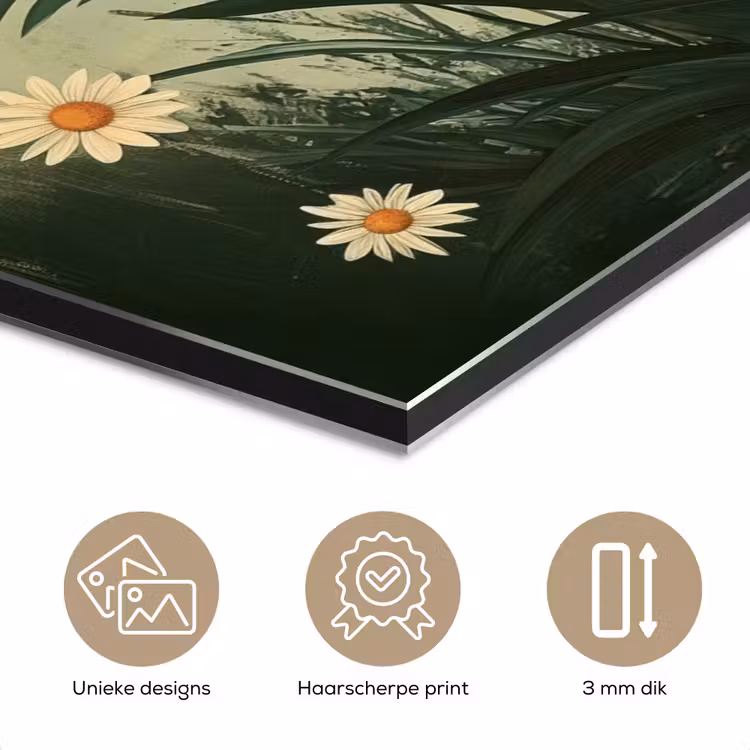 Aluminium schilderij - Bloemen - Bladeren - Zon - Groen — 7