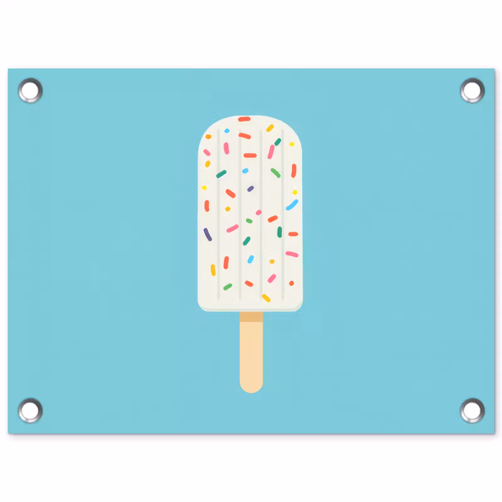 Tuinposter - Ijsje - Stokje - Sprinkles - Lichtblauw — 1
