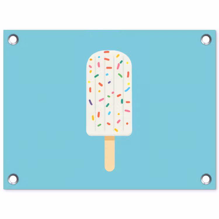 Tuinposter - Ijsje - Stokje - Sprinkles - Lichtblauw — 1
