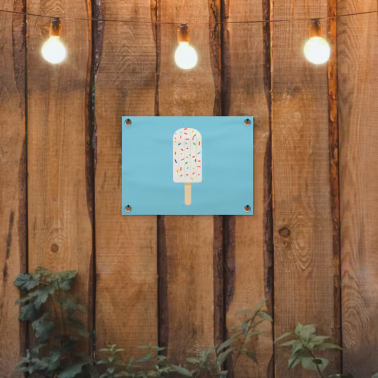 Tuinposter - Ijsje - Stokje - Sprinkles - Lichtblauw — 2
