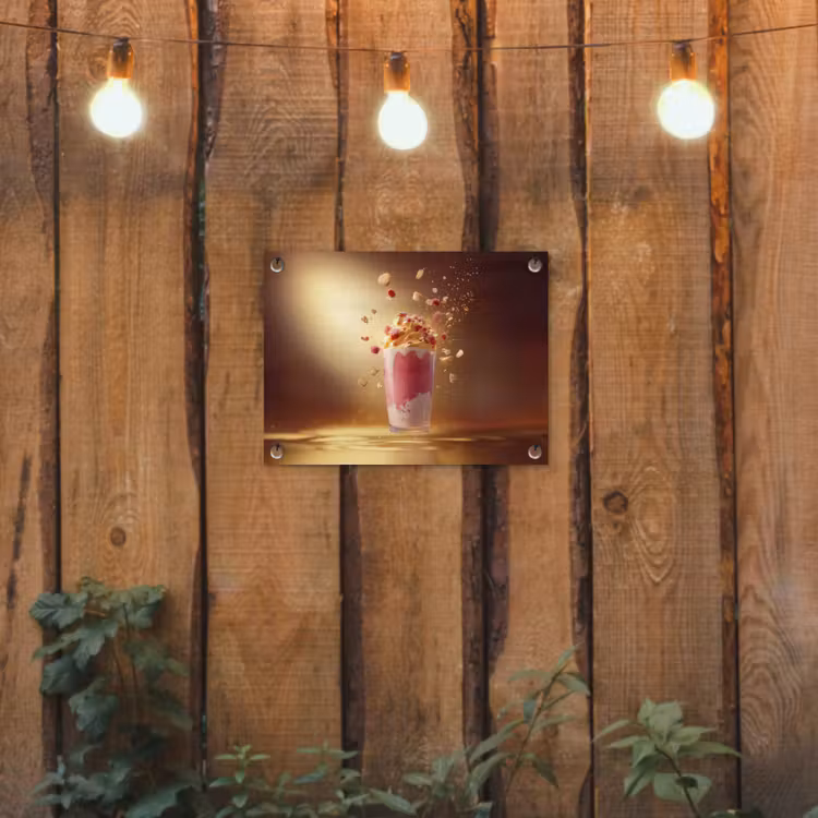 Tuinposter - Framboos - Smoothie - Drinken - Roze — 2