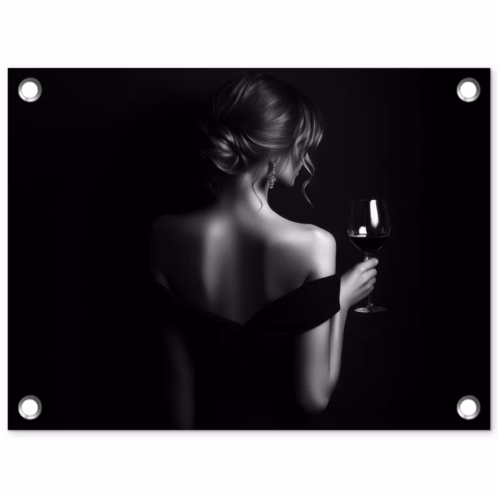 Tuinposter - Vrouw - Wijn - Jurk — 1