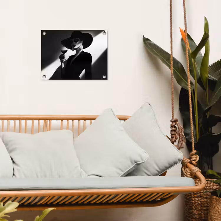 Tuinposter - Vrouw - Wijn - Chic — 5