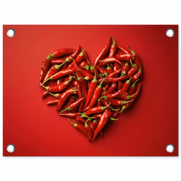 Tuinposter - Pepers - Rood - Hart — 1