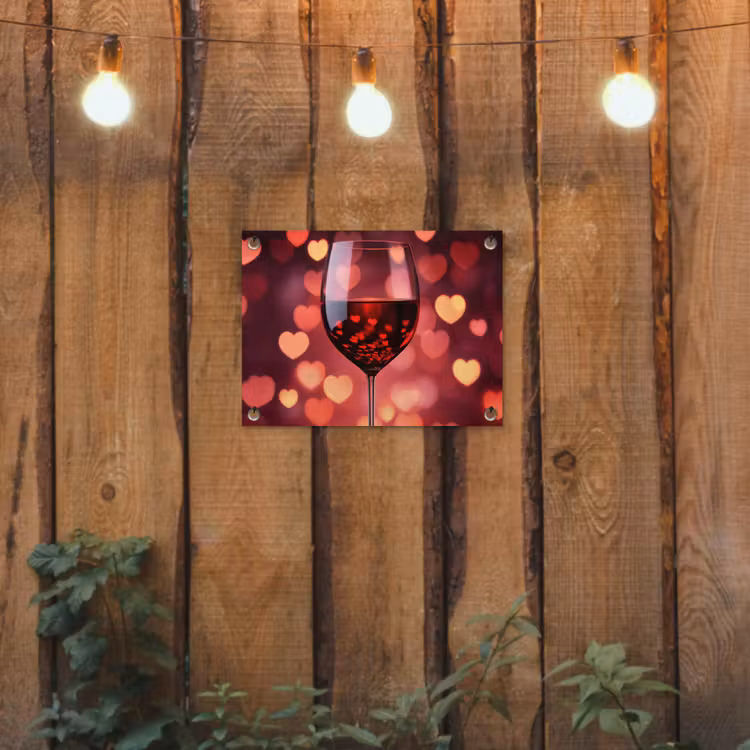 Tuinposter - Rood - Wijn - Hartjes — 2