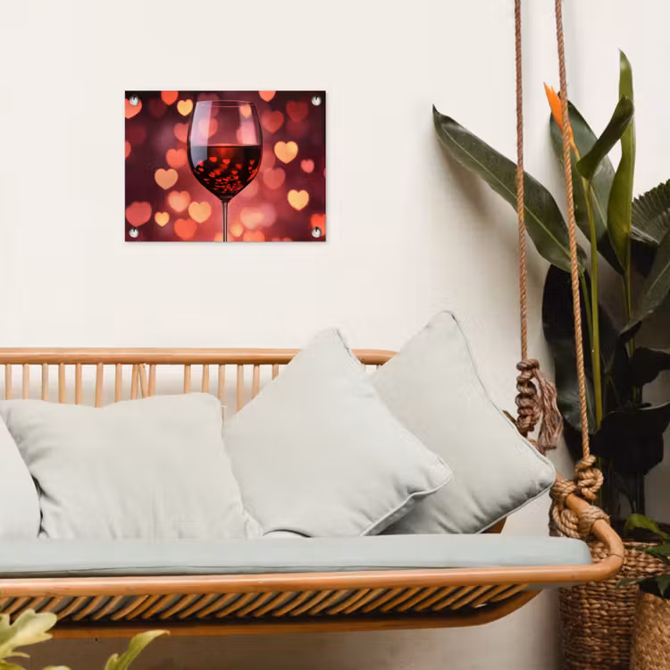 Tuinposter - Rood - Wijn - Hartjes — 5