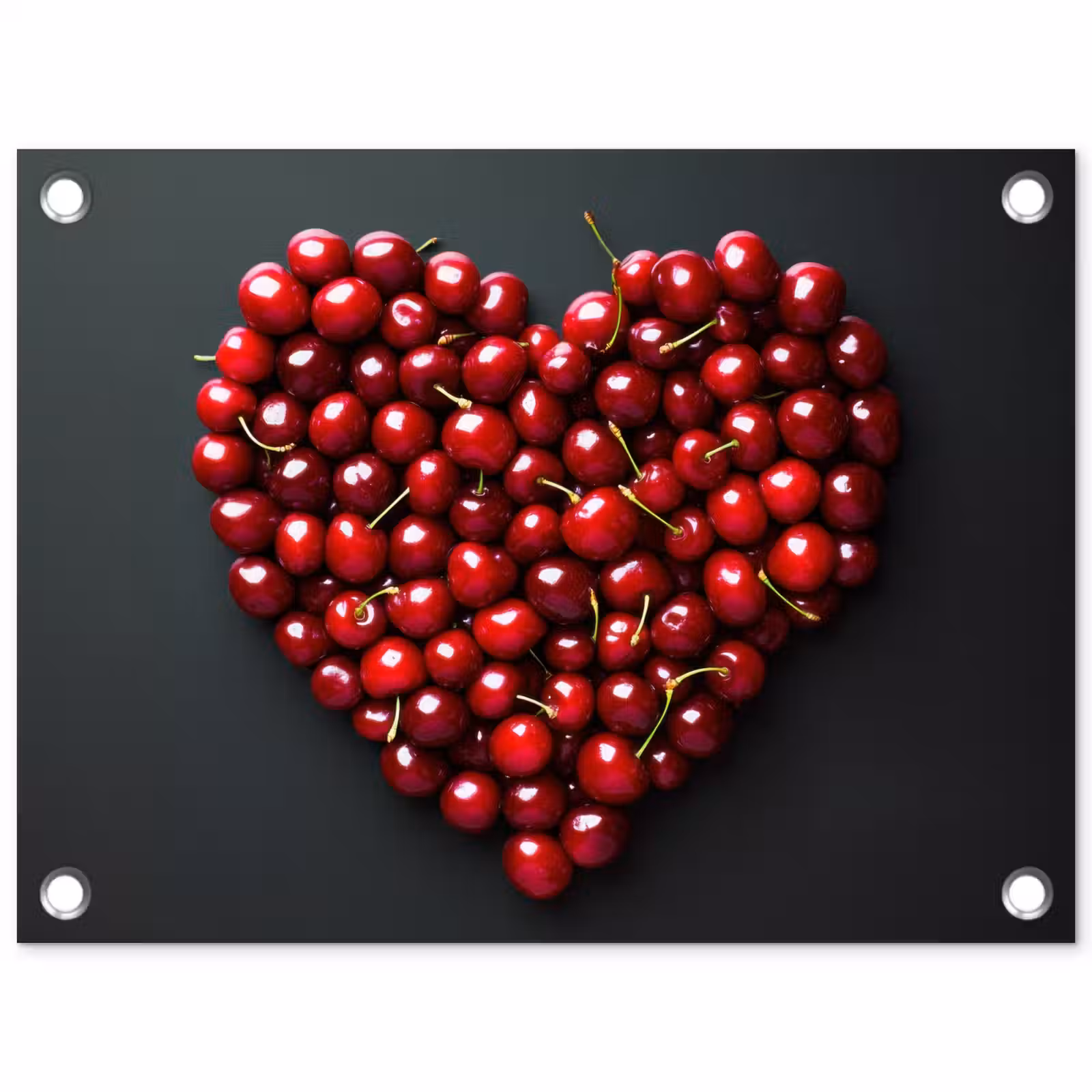 Tuinposter - Kersen - Hart - Rood - Zwart — 1