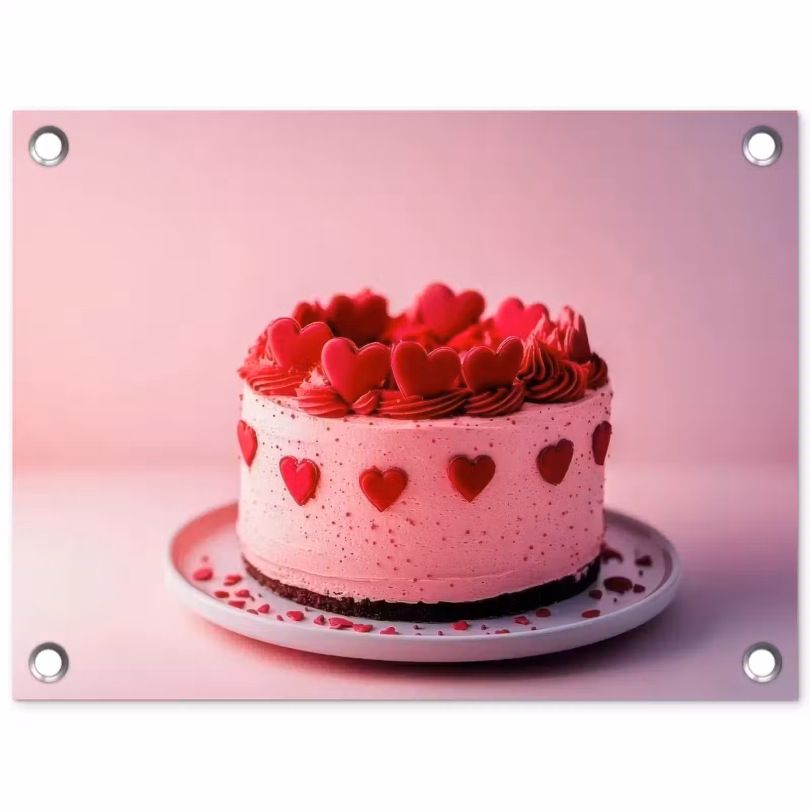 Tuinposter - Taart - Hart - Roze — 1