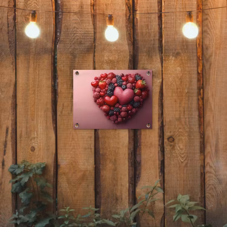 Tuinposter - Fruit - Hartjes - Aardbeien - Frambozen - Bosbessen — 2