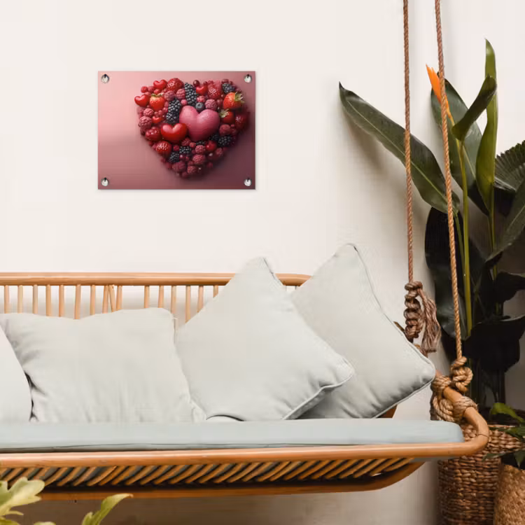 Tuinposter - Fruit - Hartjes - Aardbeien - Frambozen - Bosbessen — 5