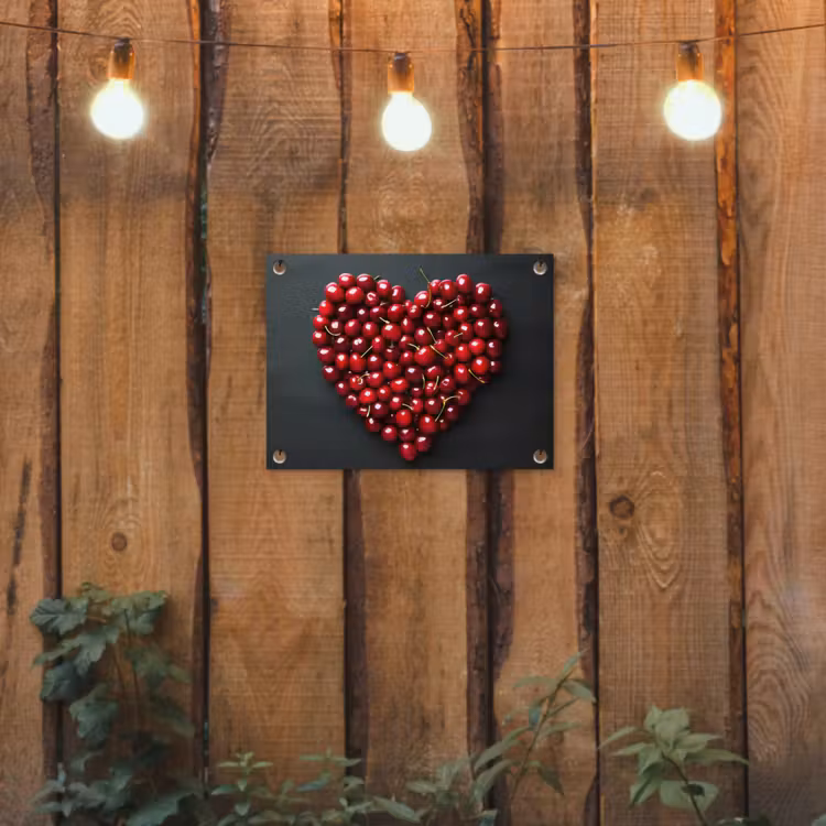 Tuinposter - Kersen - Hart - Rood - Zwart — 2