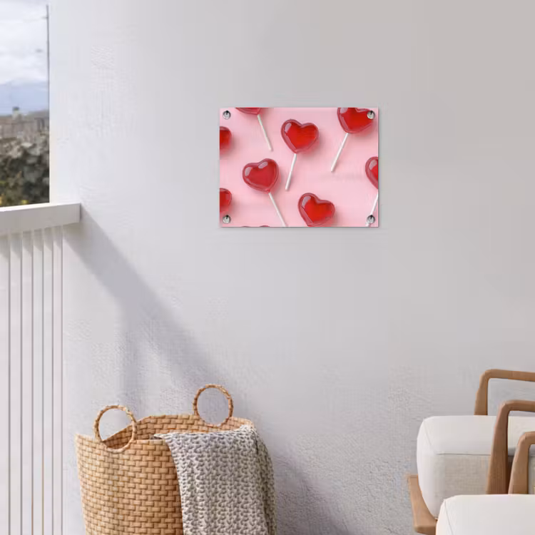 Tuinposter - Lollies - Hartjes - Roze — 3