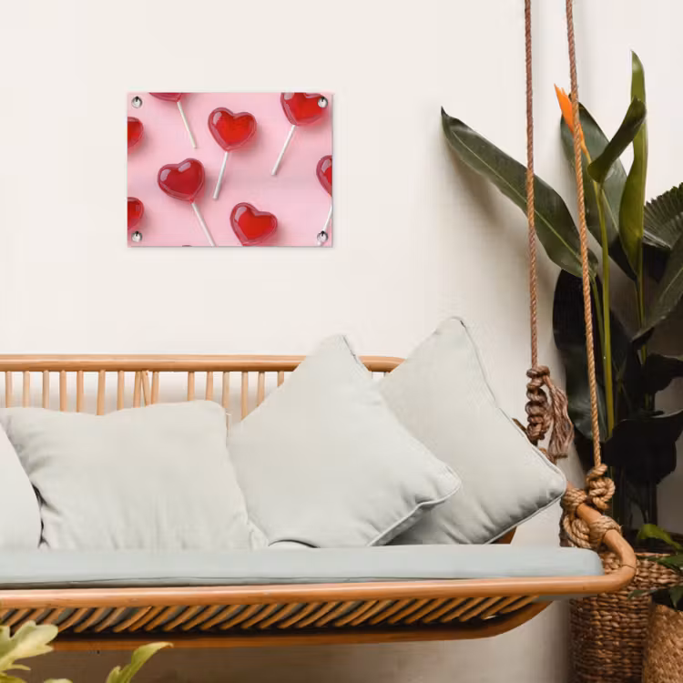 Tuinposter - Lollies - Hartjes - Roze — 5
