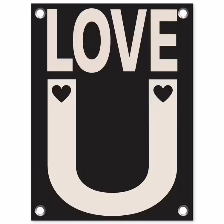 Tuinposter - Love - Zwart - Minimalistisch — 1