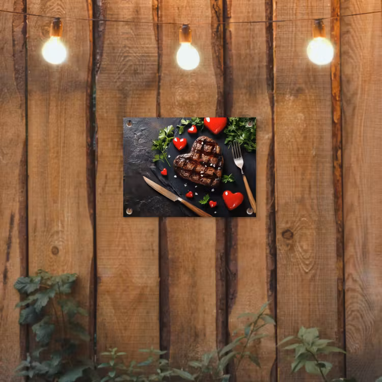 Tuinposter - Steak - Hart - Bestek — 2