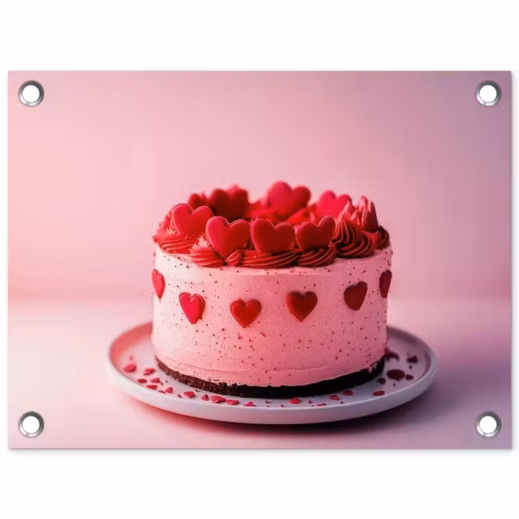Tuinposter - Taart - Hart - Roze — 1