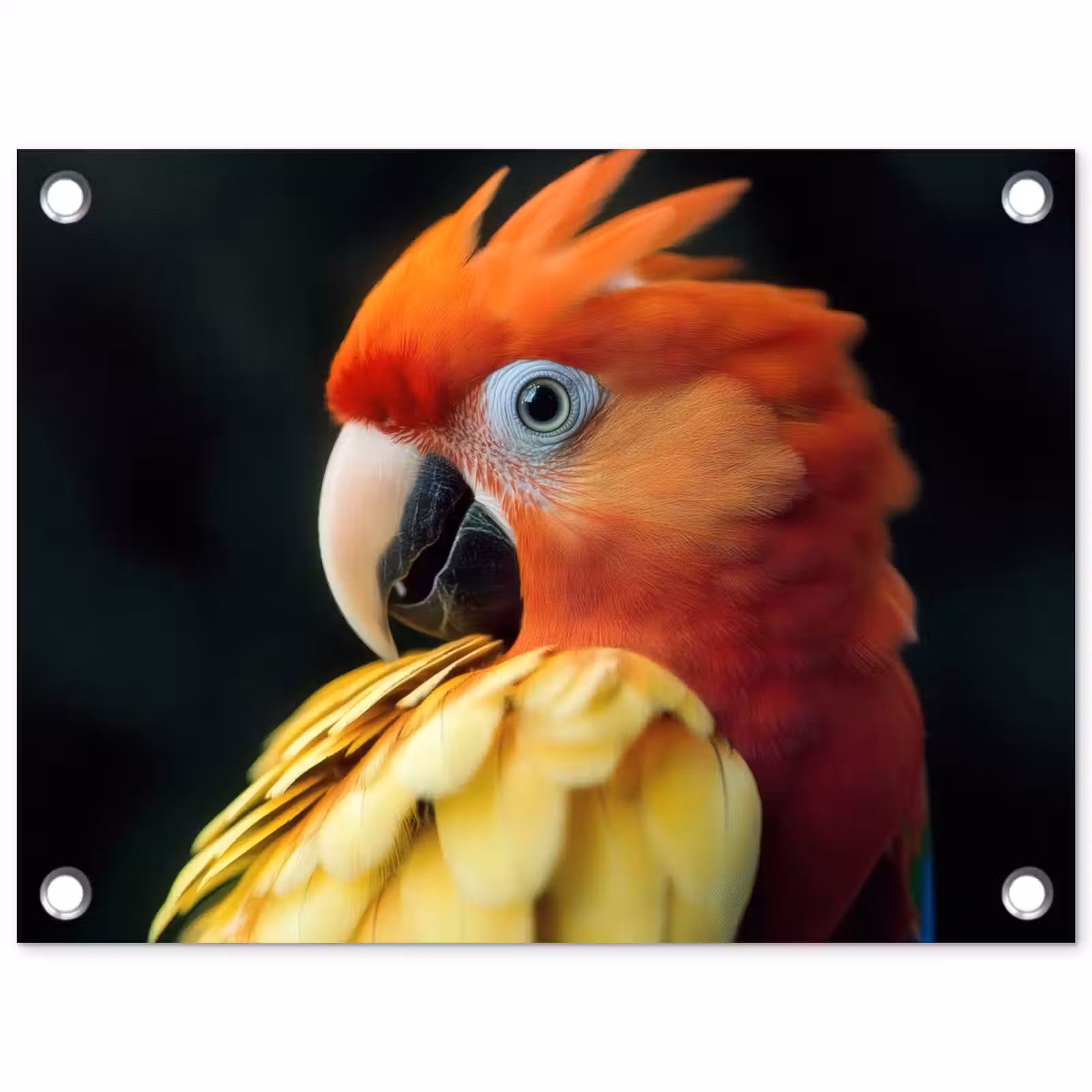 Tuinposter - Close-up - Papegaai - Veren - Oranje — 1