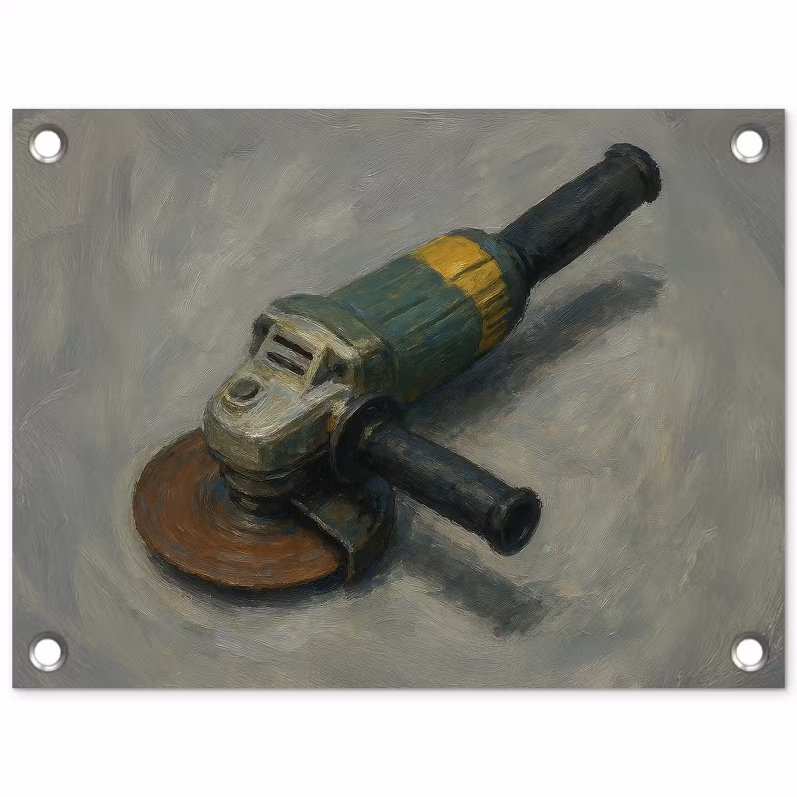 Tuinposter - Haakse slijper - Schilderij - Gereedschap — 1