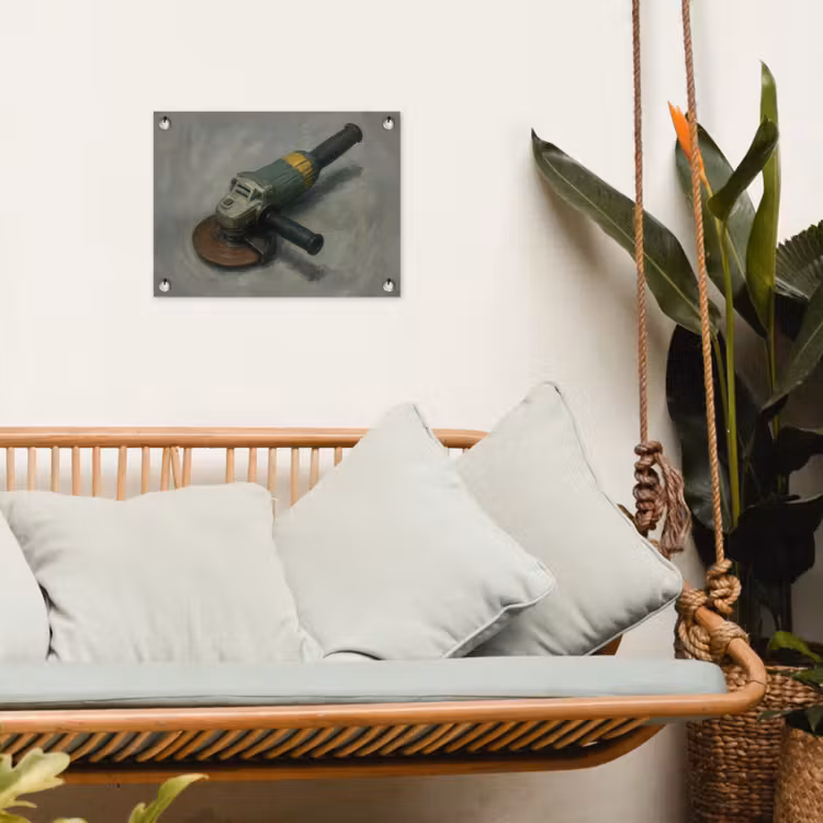 Tuinposter - Haakse slijper - Schilderij - Gereedschap — 5