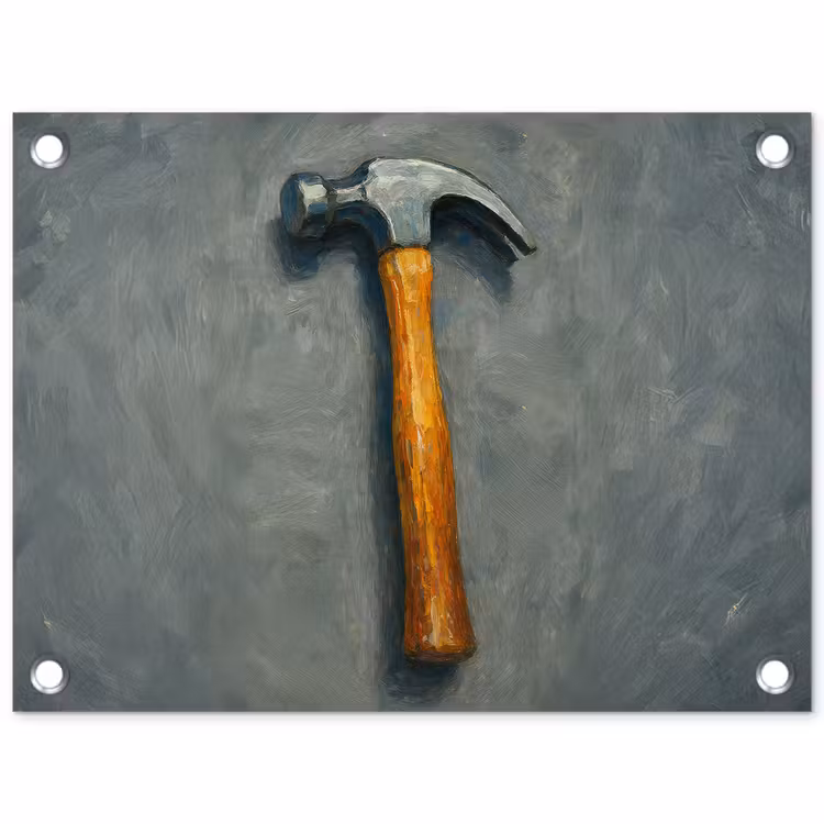 Tuinposter - Hamer - Schilderij - Gereedschap — 1