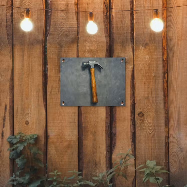 Tuinposter - Hamer - Schilderij - Gereedschap — 2