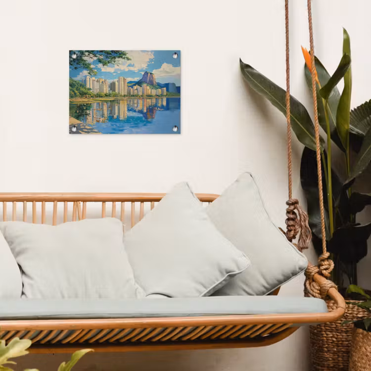 Tuinposter - Berg - Skyline - Strand - Water — 5