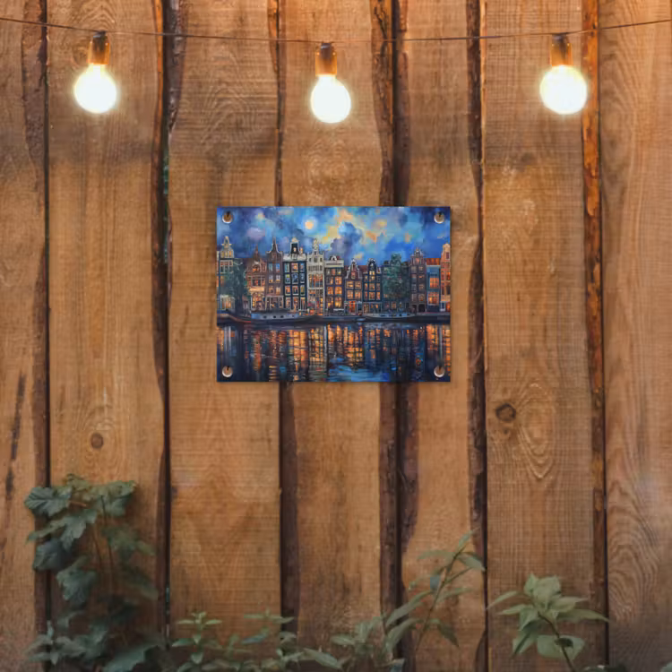 Tuinposter - Grachten Amsterdam - Huizen - Stad - Kleurrijk — 2