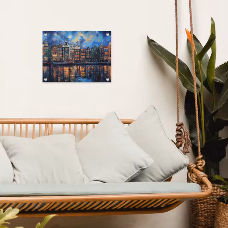 Tuinposter - Grachten Amsterdam - Huizen - Stad - Kleurrijk — 5