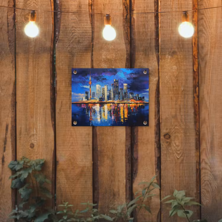 Tuinposter - Skyline Toronto - Modern - Stadslicht - Blauw — 2