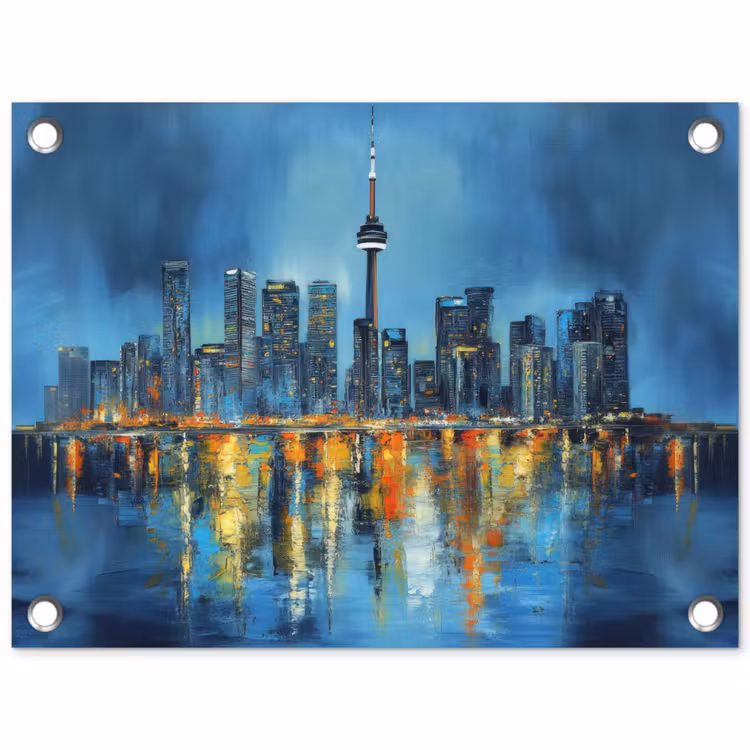 Tuinposter - Skyline Toronto - Water - Stadslichten - Toren — 1
