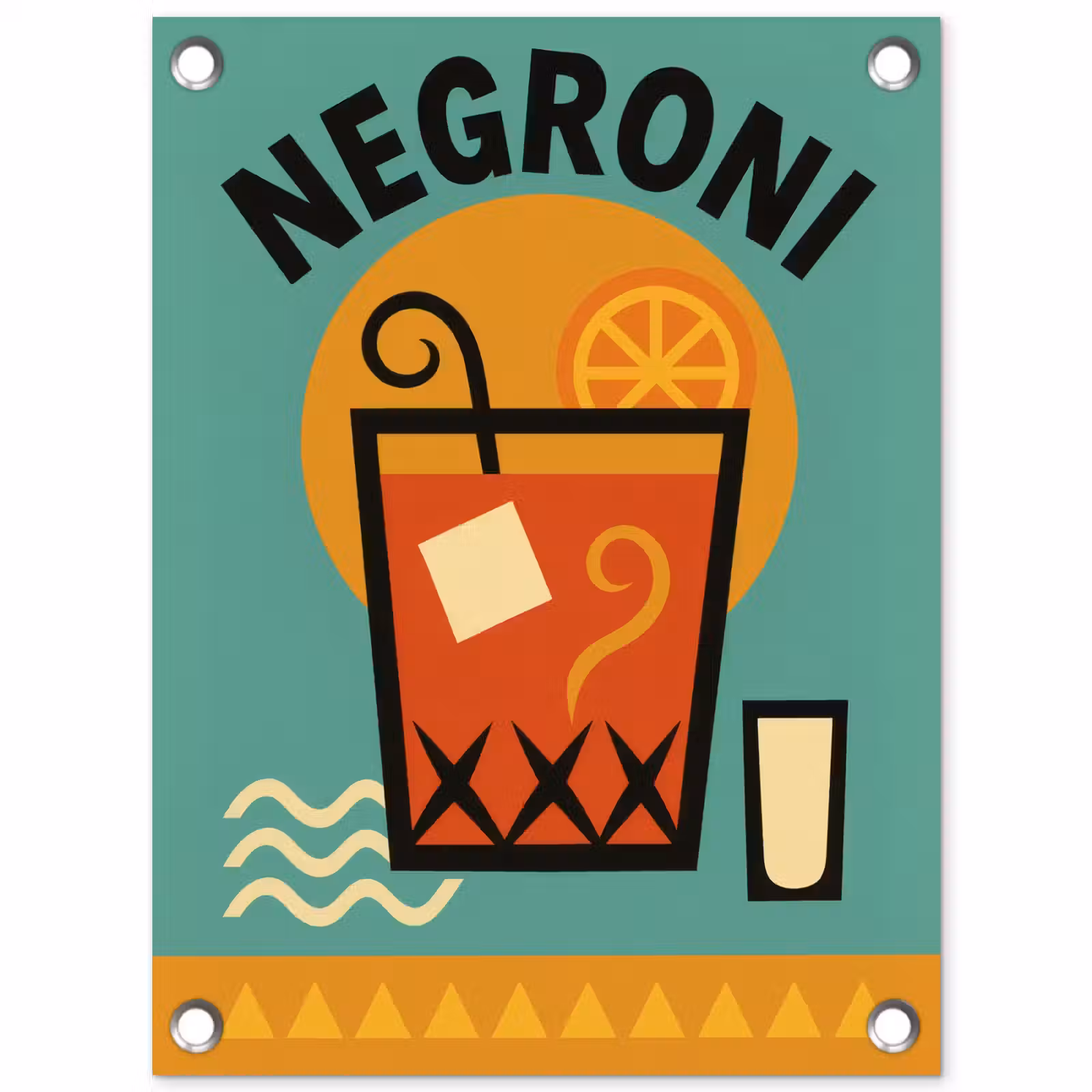 Tuinposter - Cocktail - Negroni - Art - Sinaasappel — 1