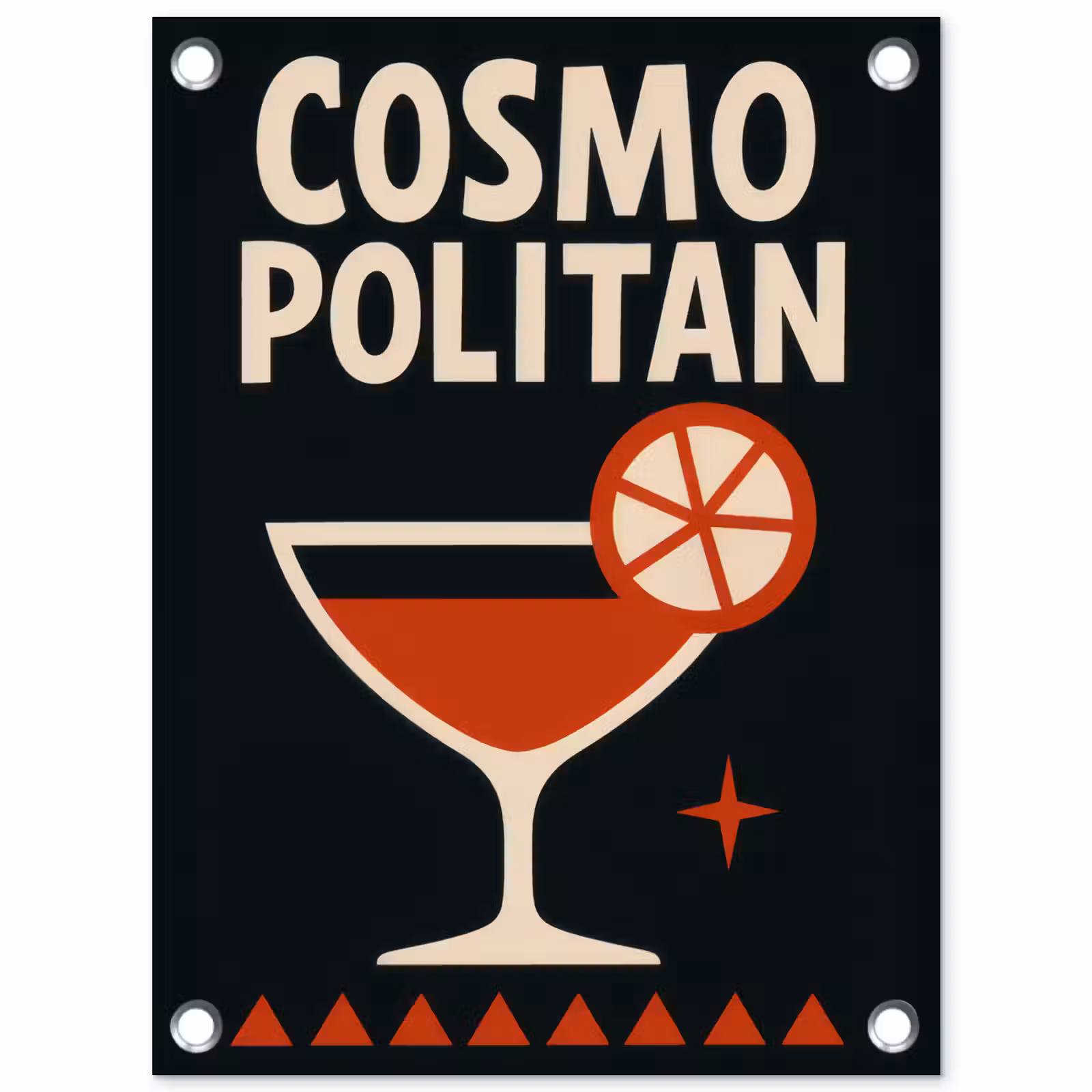 Tuinposter - Cocktail - Zwart - Illustratie — 1