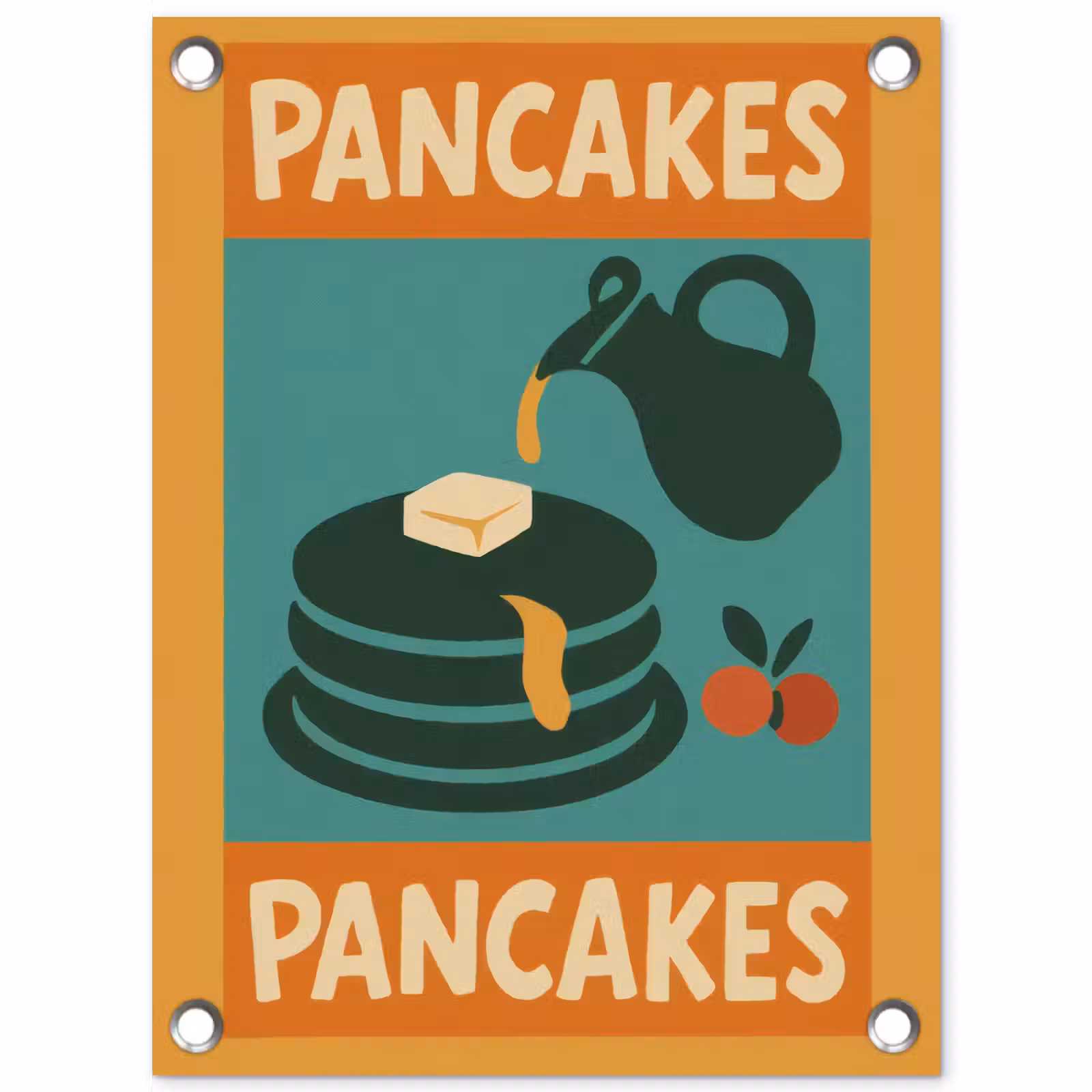 Tuinposter - Pannenkoeken - Siroop - Illustratie - Oranje — 1