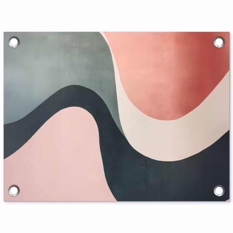 Tuinposter - Abstract - Golven - Sierlijk - Roze — 1