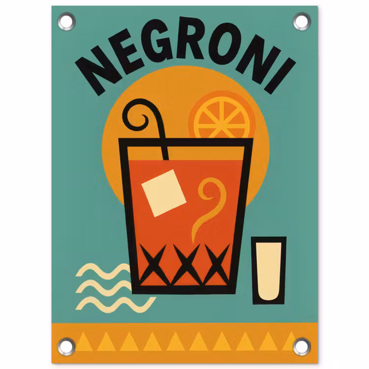 Tuinposter - Cocktail - Negroni - Art - Sinaasappel — 1