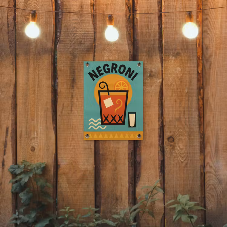 Tuinposter - Cocktail - Negroni - Art - Sinaasappel — 2