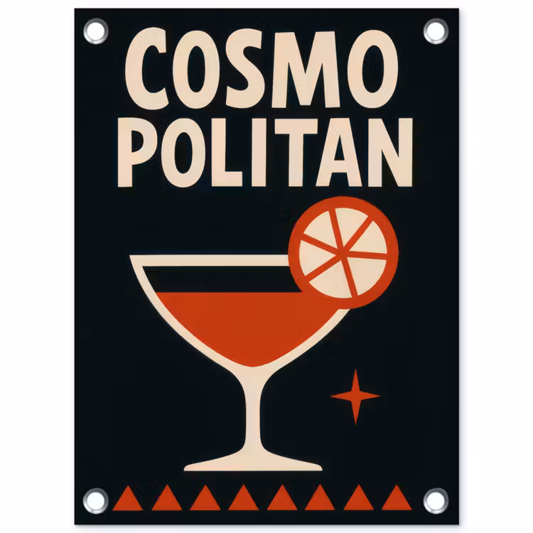 Tuinposter - Cocktail - Zwart - Illustratie — 1